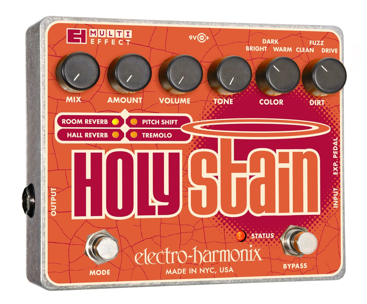 Electro-Harmonix HOLY STAIN Distortion/Reverb/Pitch/Tremolo Multi-Effect, 9.6DC-200 PSU included - Image 2